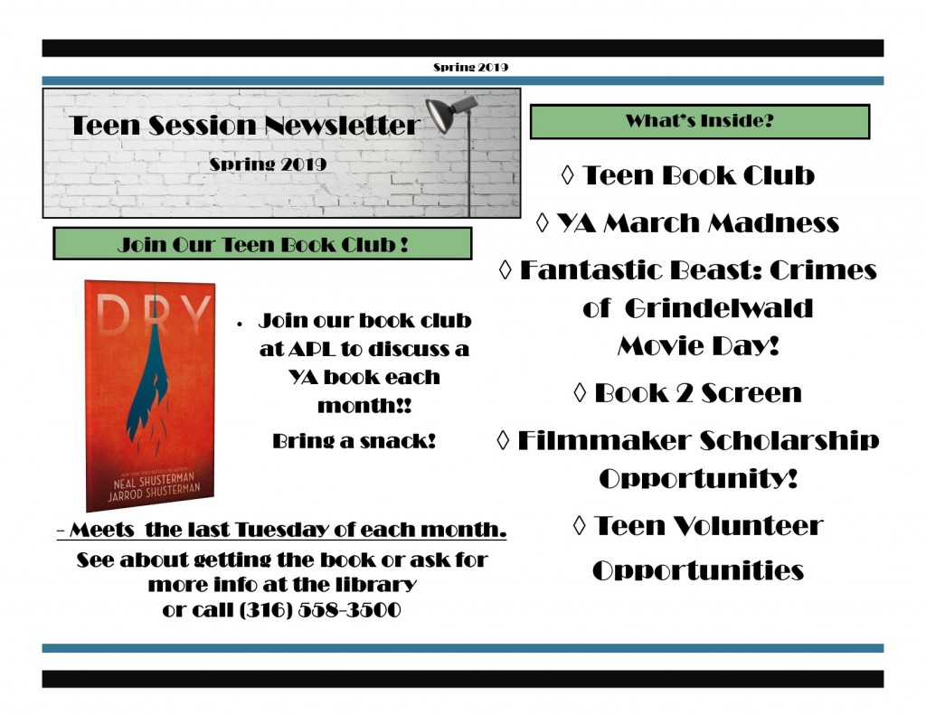 Spring 2019 Teen Newsletters