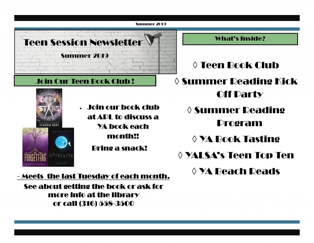 Summer 2019 Teen Newsletter