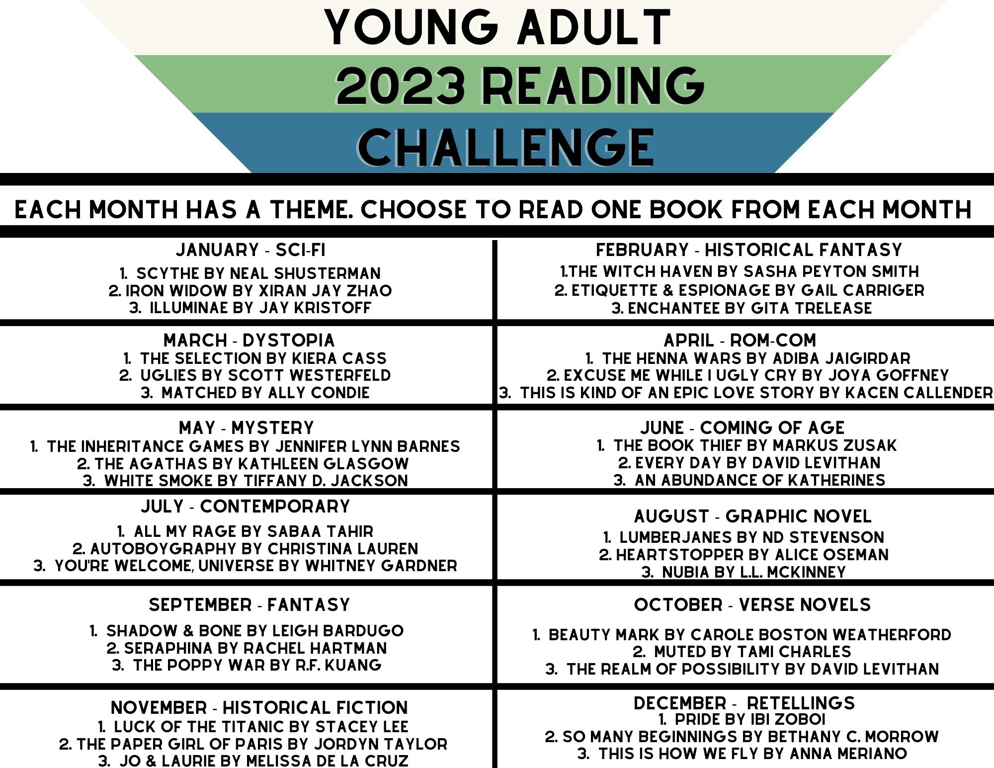 2023 YA Reading Challenge (11 × 8.5 in)
