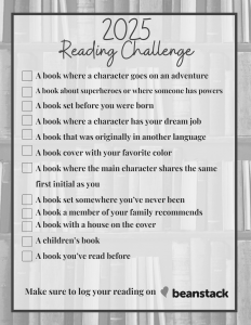 2025 12 book reading challenge