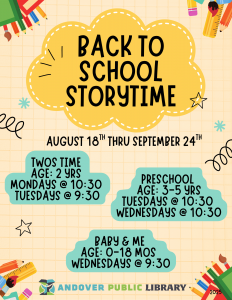 Back To School Storytime 2025